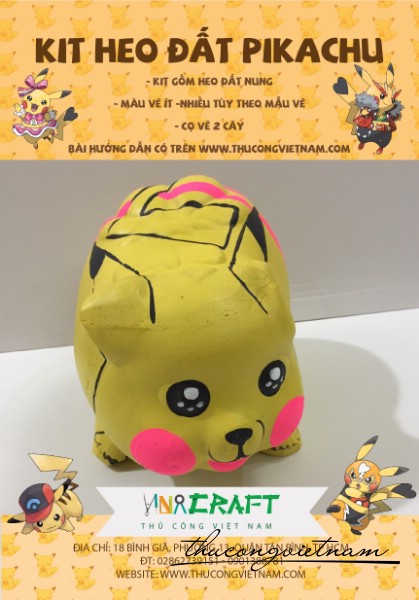 Kit heo đất Pikachu